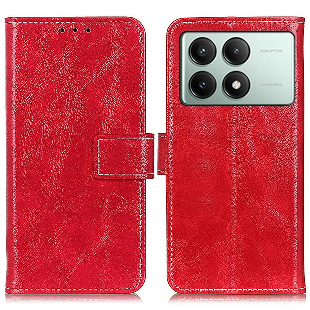 For Xiaomi Redmi K70E 5G / Poco X6 Pro 5G Case Retro Crazy Horse Texture PU Leather Wallet Phone Cover