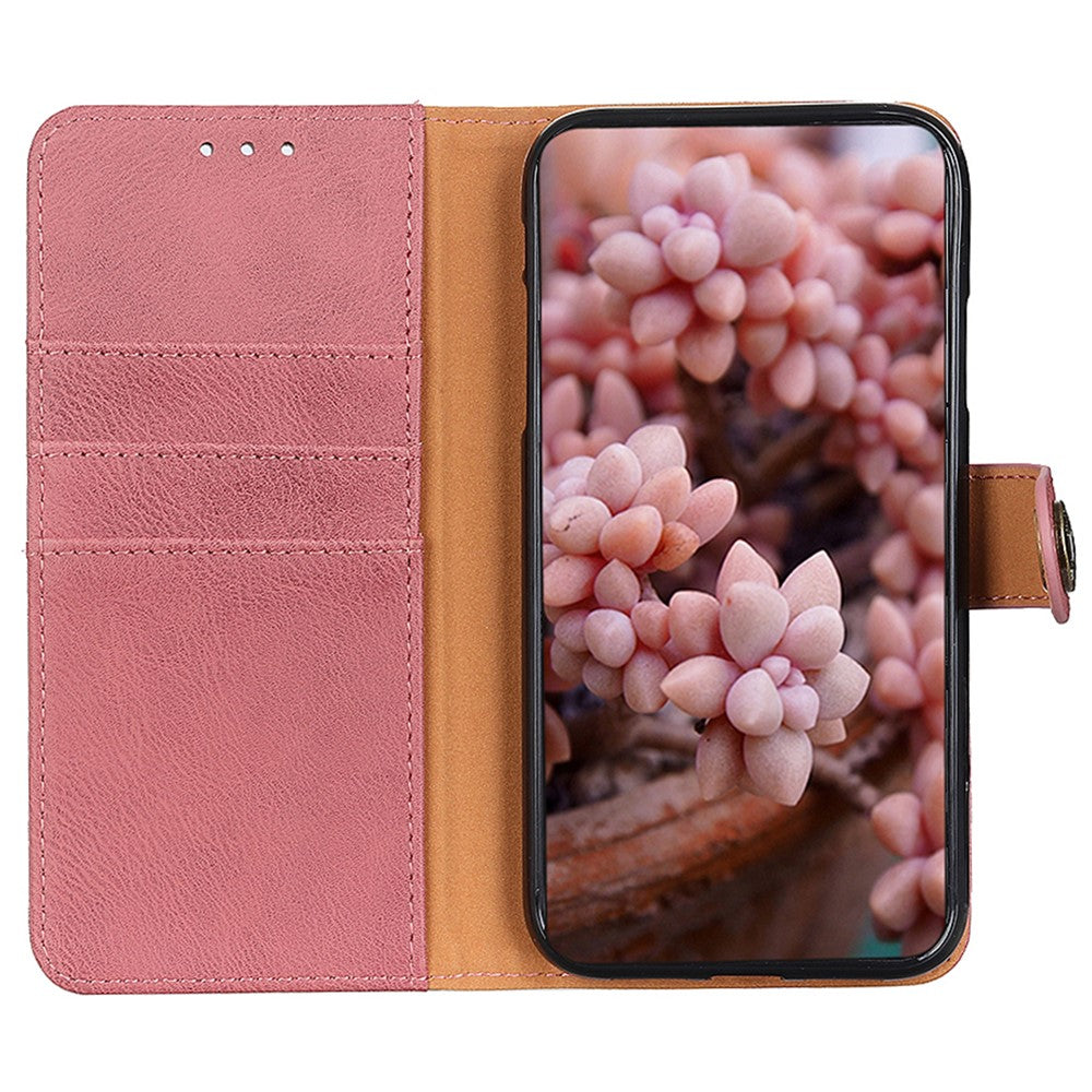 KHAZNEH For Xiaomi Redmi Note 13 4G Case Cowhide Texture Anti-scratch Leather Stand Phone Cover