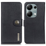 KHAZNEH For Xiaomi Redmi Note 13 4G Case Cowhide Texture Anti-scratch Leather Stand Phone Cover