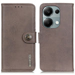KHAZNEH For Xiaomi Redmi Note 13 4G Case Cowhide Texture Anti-scratch Leather Stand Phone Cover