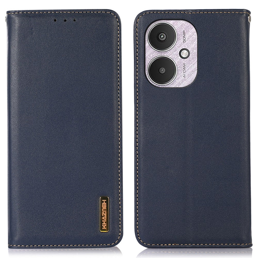 KHAZNEH For Xiaomi Redmi 13C 4G / 5G / 13R 5G / Poco M6 5G / Poco C65 4G Phone Case Genuine Cow Leather Cover