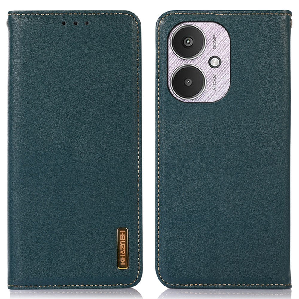 KHAZNEH For Xiaomi Redmi 13C 4G / 5G / 13R 5G / Poco M6 5G / Poco C65 4G Phone Case Genuine Cow Leather Cover