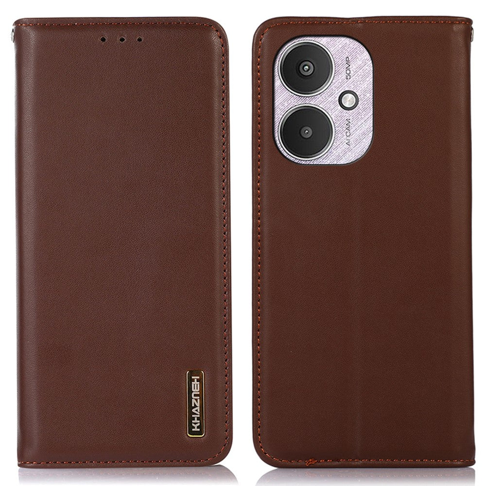 KHAZNEH For Xiaomi Redmi 13C 4G / 5G / 13R 5G / Poco M6 5G / Poco C65 4G Phone Case Genuine Cow Leather Cover
