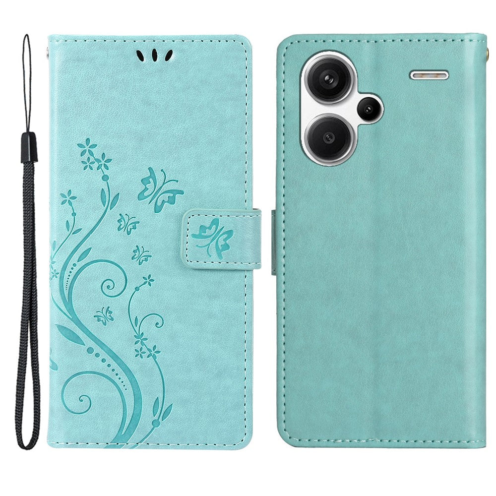 For Xiaomi Redmi Note 13 Pro+ 5G Leather Case Wallet Butterfly Imprinted Phone Cover