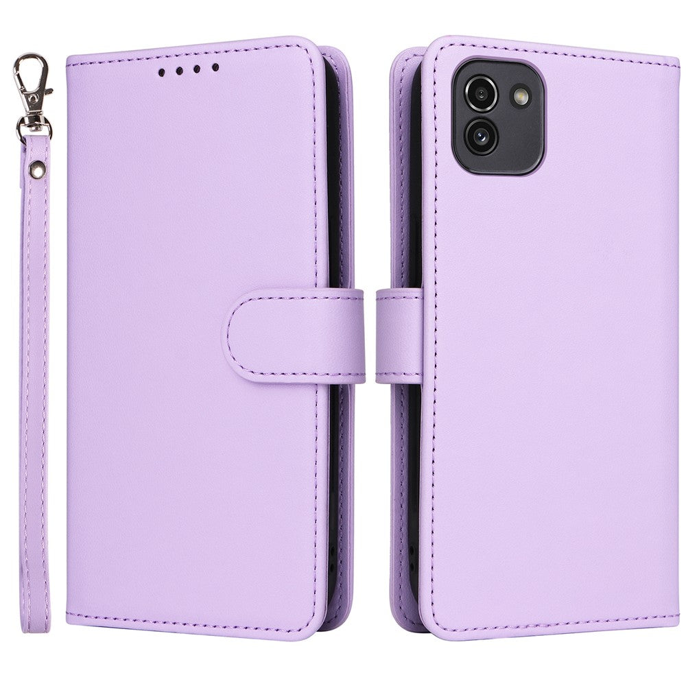 For Samsung Galaxy A03 (164.2mm) Magnetic Case BETOPNICE Detachable PU Leather Phone Cover with Strap