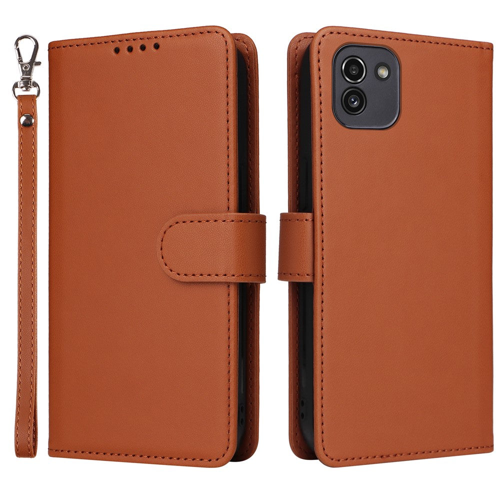 For Samsung Galaxy A03 (164.2mm) Magnetic Case BETOPNICE Detachable PU Leather Phone Cover with Strap