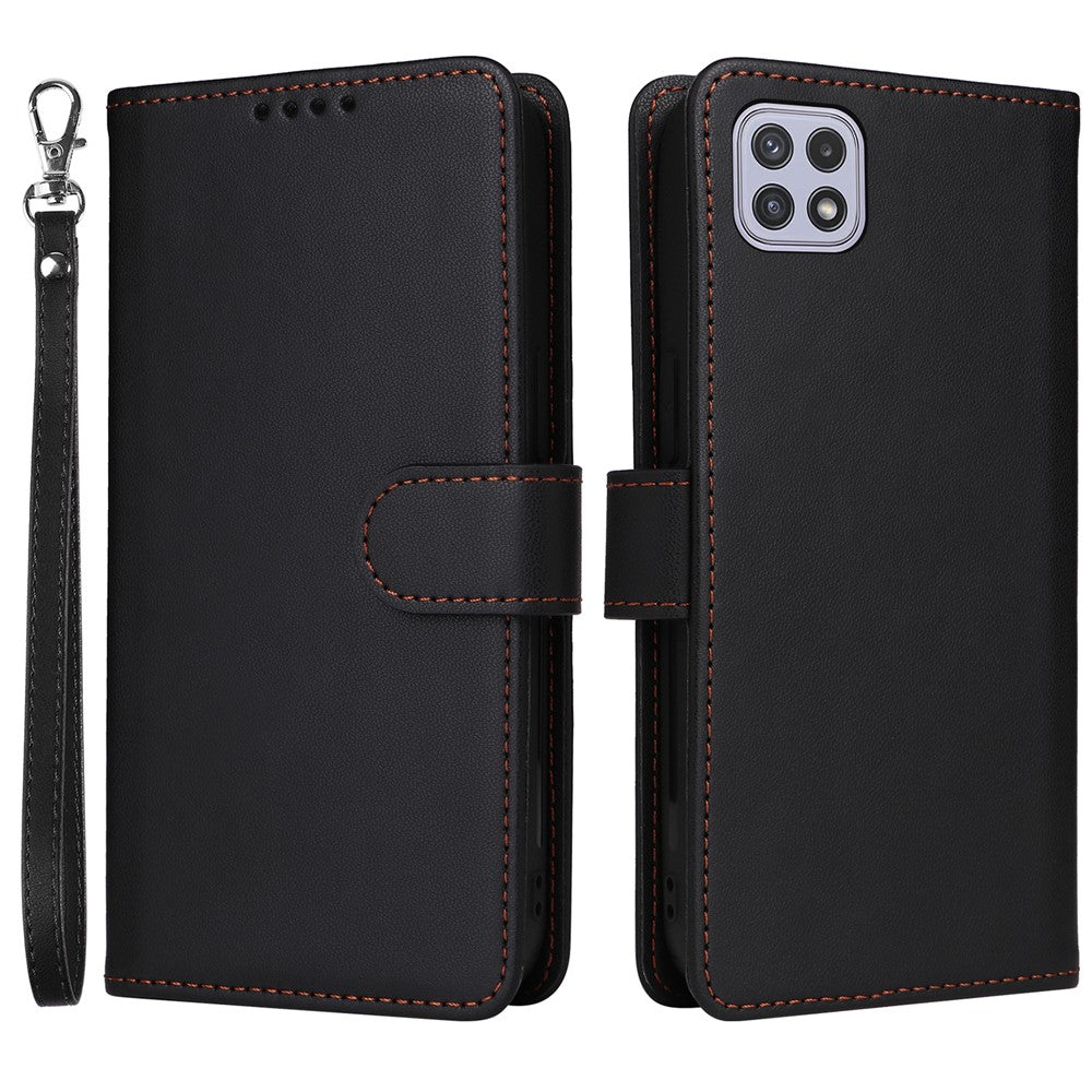 For Samsung Galaxy A22 5G (EU) Magnetic Case BETOPNICE Detachable PU Leather Phone Cover with Strap