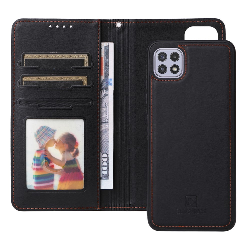 For Samsung Galaxy A22 5G (EU) Magnetic Case BETOPNICE Detachable PU Leather Phone Cover with Strap