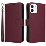 For iPhone 12 mini Magnetic Case BETOPNICE Detachable PU Leather Phone Cover with Strap