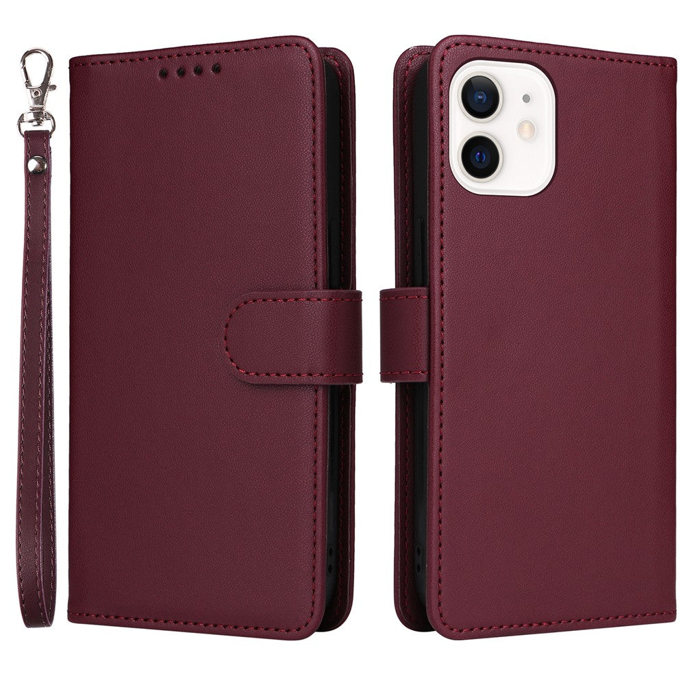 For iPhone 12 mini Magnetic Case BETOPNICE Detachable PU Leather Phone Cover with Strap