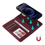 For iPhone 12 mini Magnetic Case BETOPNICE Detachable PU Leather Phone Cover with Strap