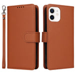 For iPhone 12 mini Magnetic Case BETOPNICE Detachable PU Leather Phone Cover with Strap