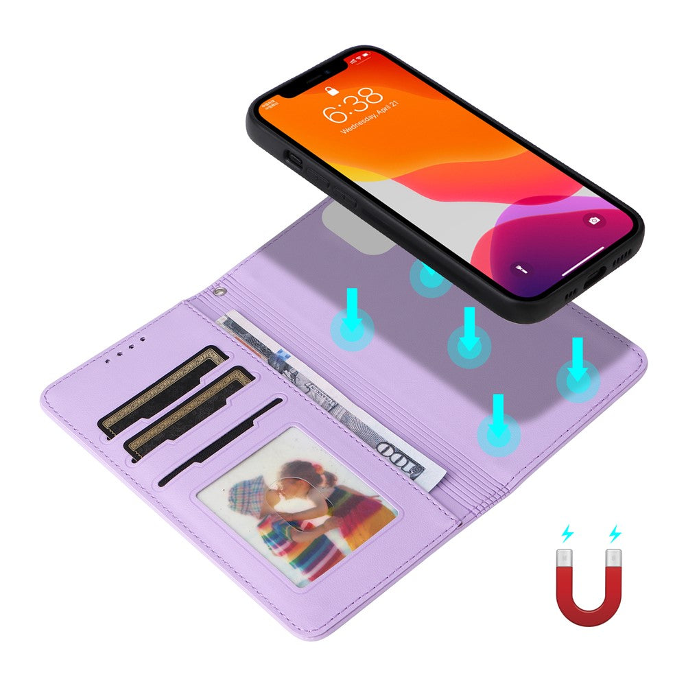 For iPhone 12 / 12 Pro Magnetic Case BETOPNICE Detachable PU Leather Phone Cover with Strap