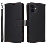 For iPhone 12 / 12 Pro Magnetic Case BETOPNICE Detachable PU Leather Phone Cover with Strap