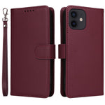 For iPhone 12 / 12 Pro Magnetic Case BETOPNICE Detachable PU Leather Phone Cover with Strap