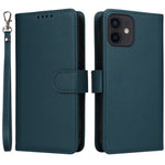 For iPhone 12 / 12 Pro Magnetic Case BETOPNICE Detachable PU Leather Phone Cover with Strap