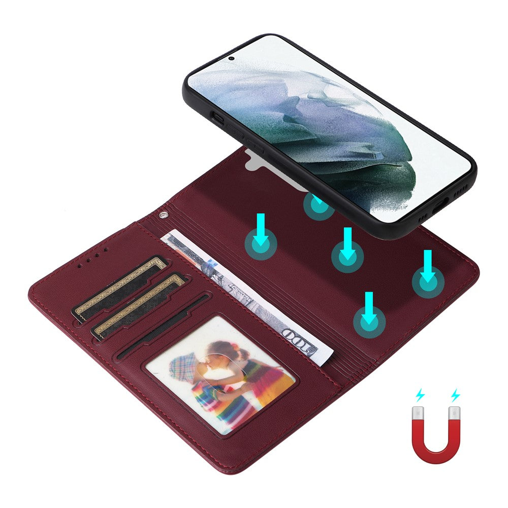 Samsung Galaxy S21+ 5G magnetisk cover BETOPNICE, aftageligt PU-læderetui med rem