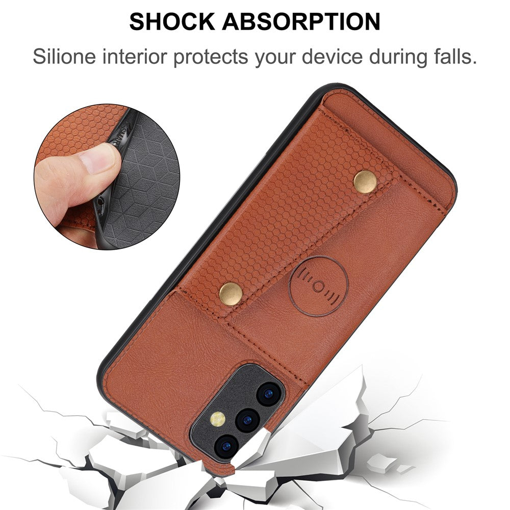 Til Samsung Galaxy A35 5G mobiltelefoncover PU-læderbelagt TPU-cover med kortpladser