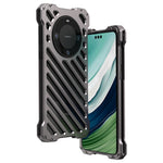 R-JUST RJ-50 For Huawei Mate 60 Pro Case Aluminum Alloy Hollow Phone Back Cover with Lens Protector