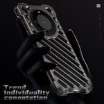 R-JUST RJ-50 For Huawei Mate 60 Pro Case Aluminum Alloy Hollow Phone Back Cover with Lens Protector
