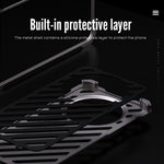 R-JUST RJ-50 For Huawei Mate 60 Pro Case Aluminum Alloy Hollow Phone Back Cover with Lens Protector