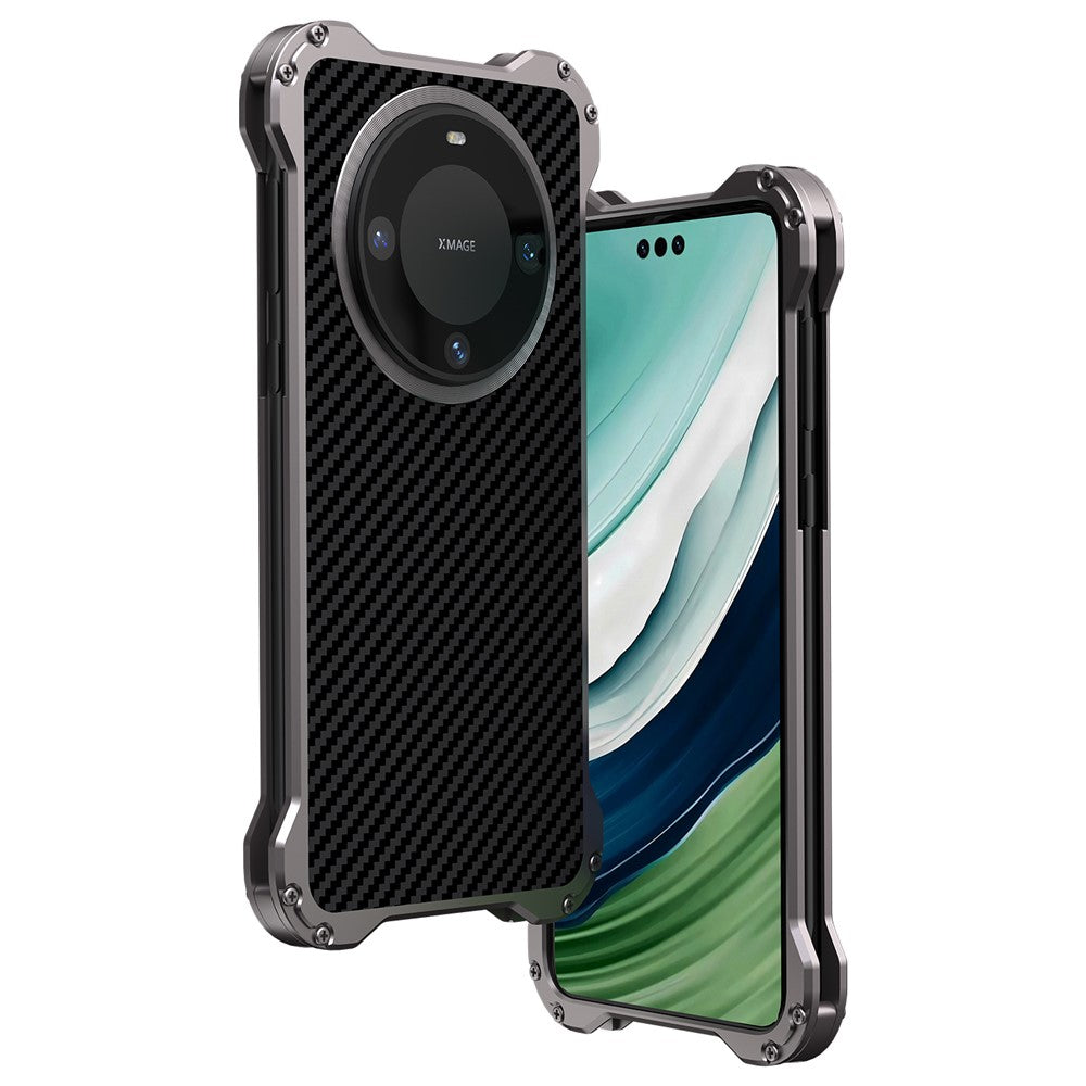 R-JUST RJ-51 För Huawei Mate 60 Pro Skal Ihåligt PC + Aluminiumlegering Stötsäkert mobilskal