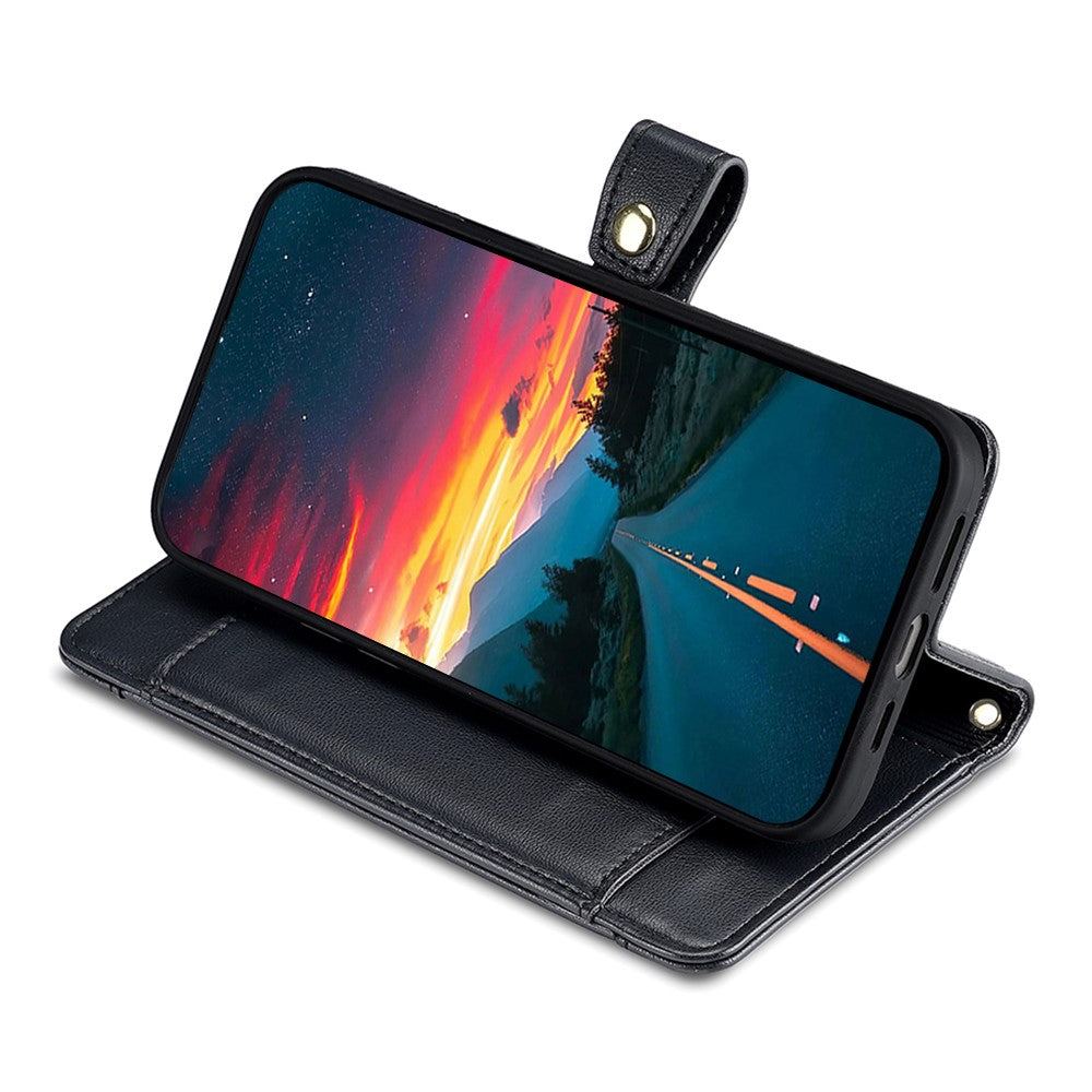 For Samsung Galaxy A22 5G (EU Version) Cell Phone Case PU Leather Cover with Long and Short Strap