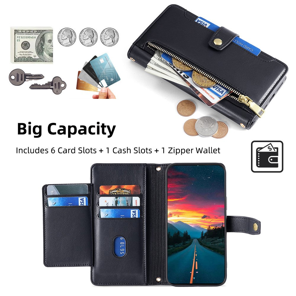 For Samsung Galaxy A22 5G (EU Version) Cell Phone Case PU Leather Cover with Long and Short Strap