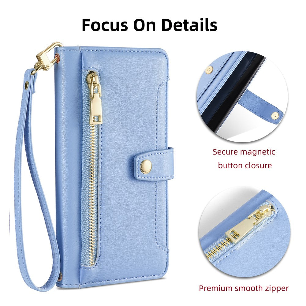 For Samsung Galaxy M33 5G (Global Version) Cell Phone Case Textured Leather Stand Cover with 2 Straps