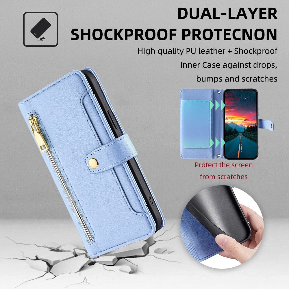 For Samsung Galaxy M33 5G (Global Version) Cell Phone Case Textured Leather Stand Cover with 2 Straps