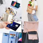 For Samsung Galaxy M33 5G (Global Version) Cell Phone Case Textured Leather Stand Cover with 2 Straps