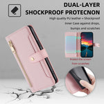 For Samsung Galaxy M52 5G Cell Phone Case Zipper Pocket Drop-proof Leather Wallet Stand Cover