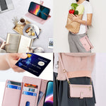 For Samsung Galaxy M52 5G Cell Phone Case Zipper Pocket Drop-proof Leather Wallet Stand Cover