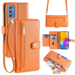 For Samsung Galaxy M52 5G Cell Phone Case Zipper Pocket Drop-proof Leather Wallet Stand Cover