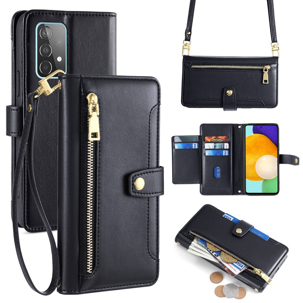 For Samsung Galaxy A52 4G / A52s 5G / A52 5G Case Wallet Leather Phone Cover with Hardware Buckle