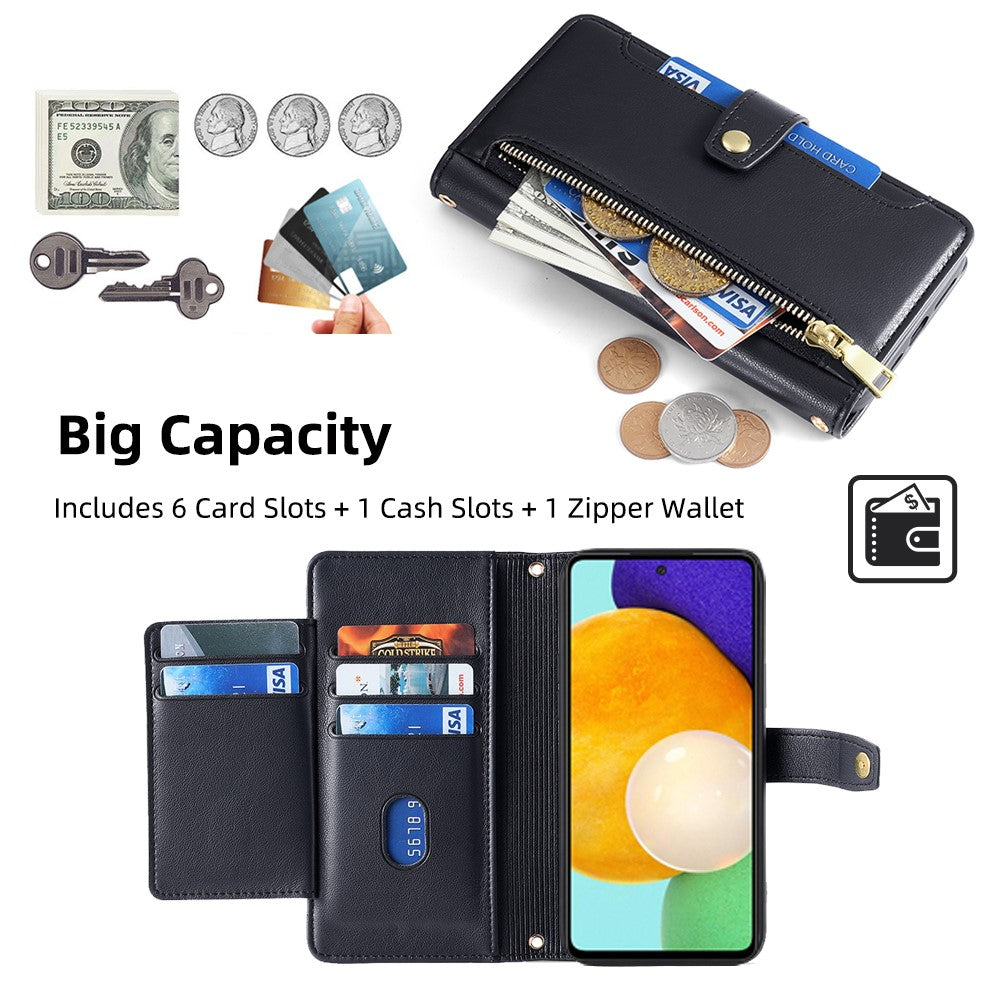 For Samsung Galaxy A52 4G / A52s 5G / A52 5G Case Wallet Leather Phone Cover with Hardware Buckle