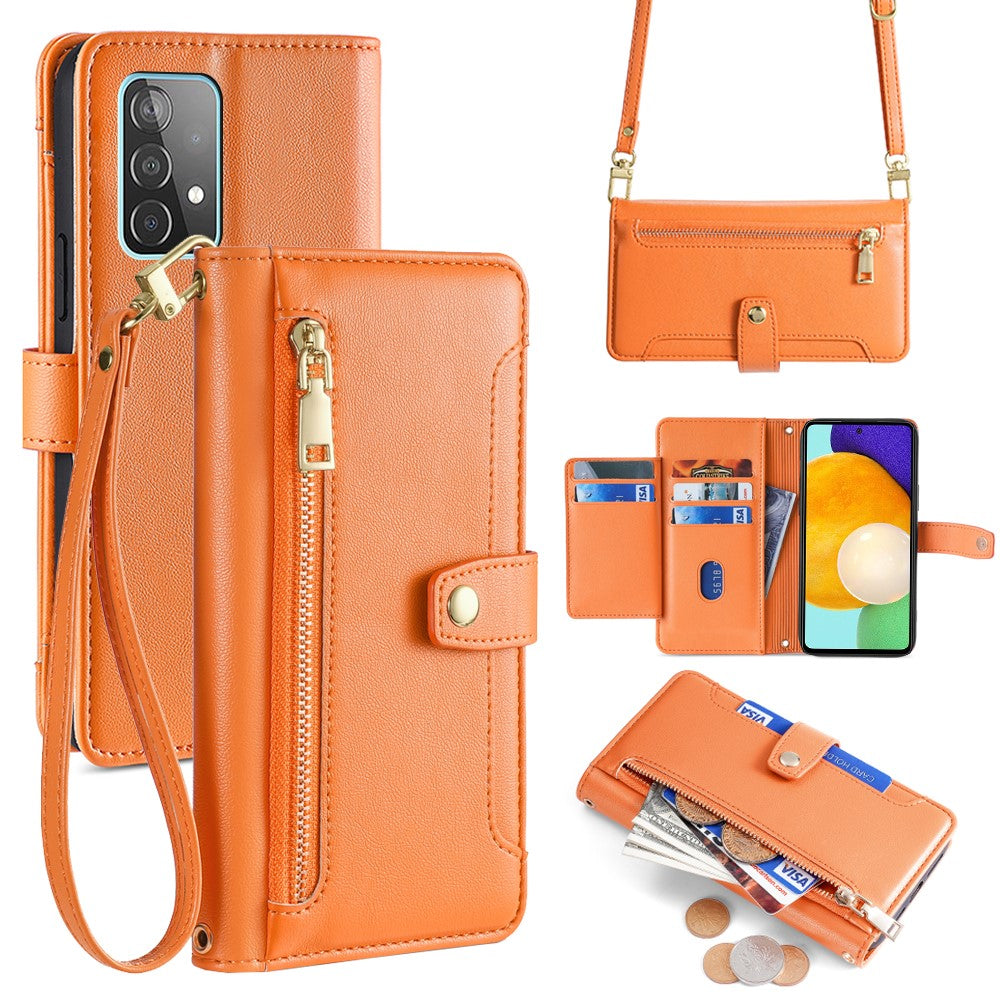 For Samsung Galaxy A52 4G / A52s 5G / A52 5G Case Wallet Leather Phone Cover with Hardware Buckle