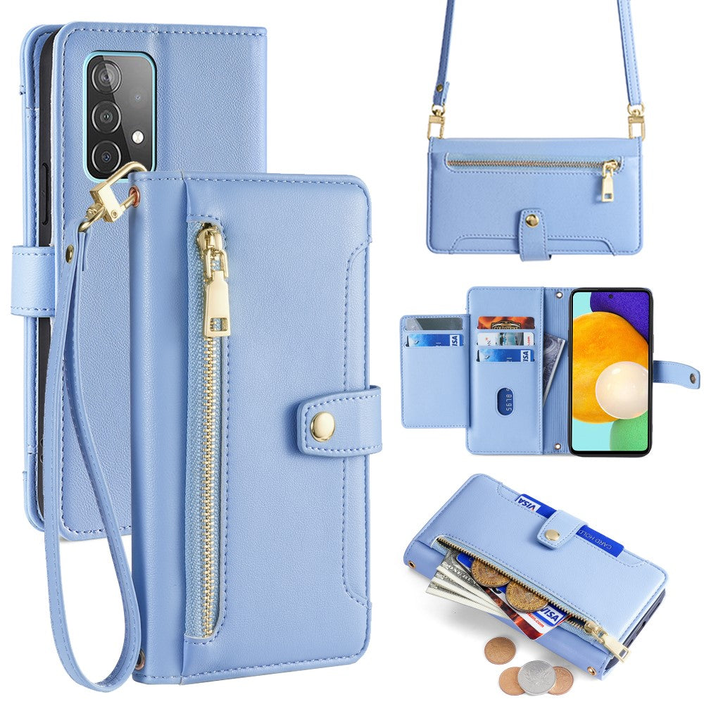 For Samsung Galaxy A52 4G / A52s 5G / A52 5G Case Wallet Leather Phone Cover with Hardware Buckle