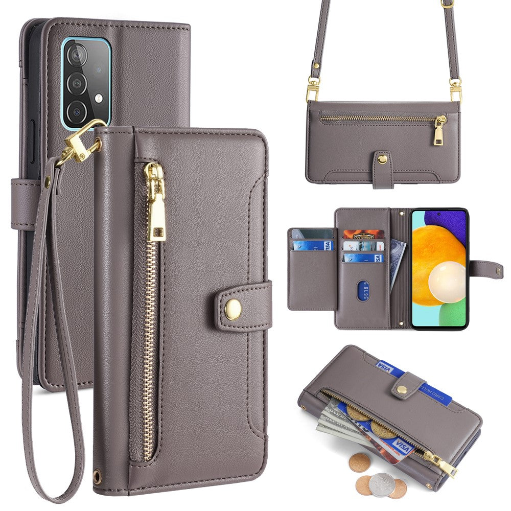 For Samsung Galaxy A52 4G / A52s 5G / A52 5G Case Wallet Leather Phone Cover with Hardware Buckle