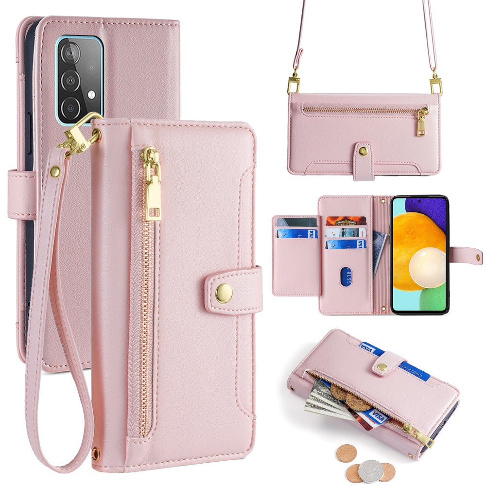 For Samsung Galaxy A52 4G / A52s 5G / A52 5G Case Wallet Leather Phone Cover with Hardware Buckle