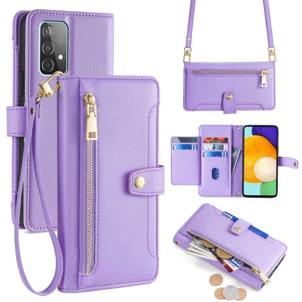 For Samsung Galaxy A52 4G / A52s 5G / A52 5G Case Wallet Leather Phone Cover with Hardware Buckle
