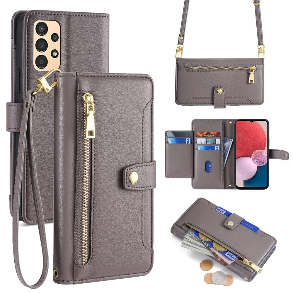 For Samsung Galaxy A13 4G Magnetic Phone Case Anti-drop Leather 6 Card Holders Cover
