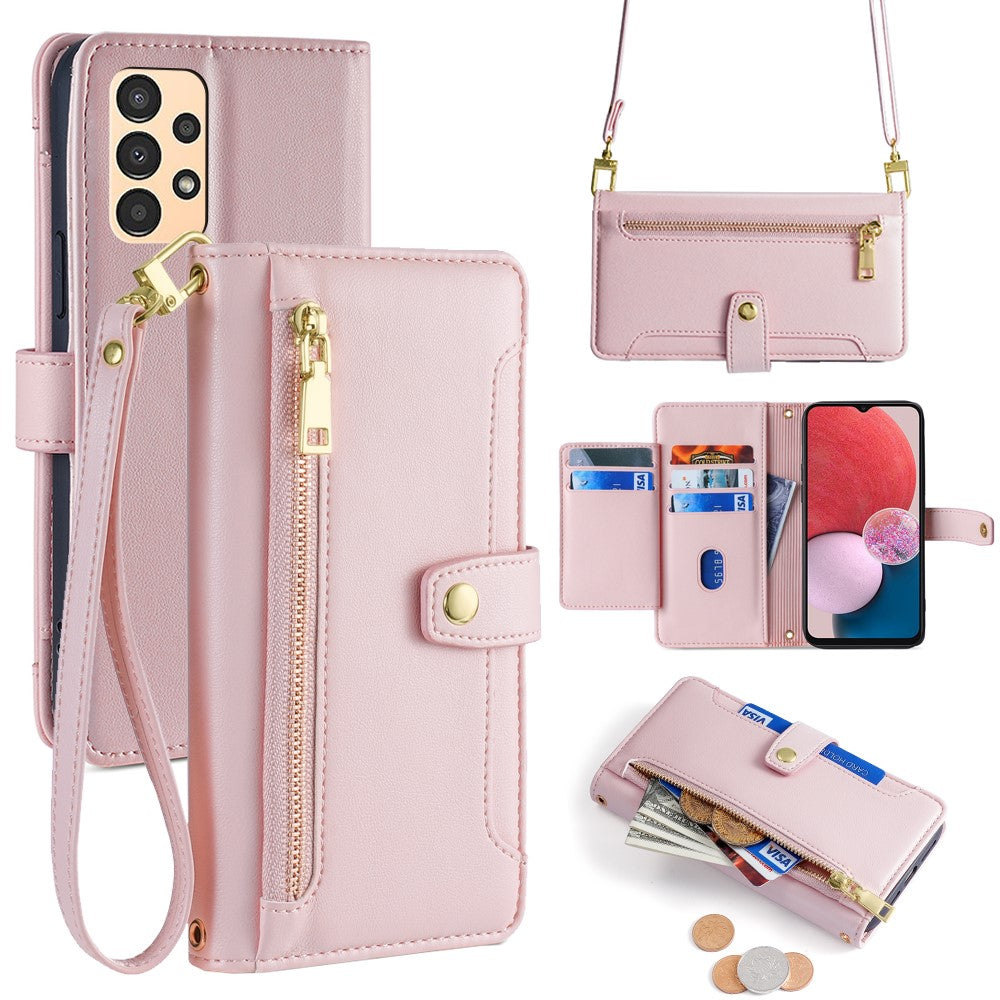 For Samsung Galaxy A13 4G Magnetic Phone Case Anti-drop Leather 6 Card Holders Cover
