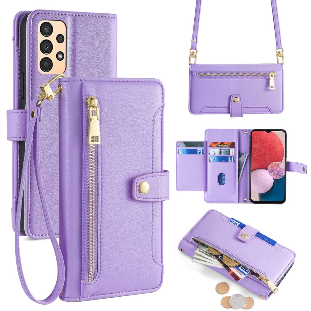 For Samsung Galaxy A13 4G Magnetic Phone Case Anti-drop Leather 6 Card Holders Cover