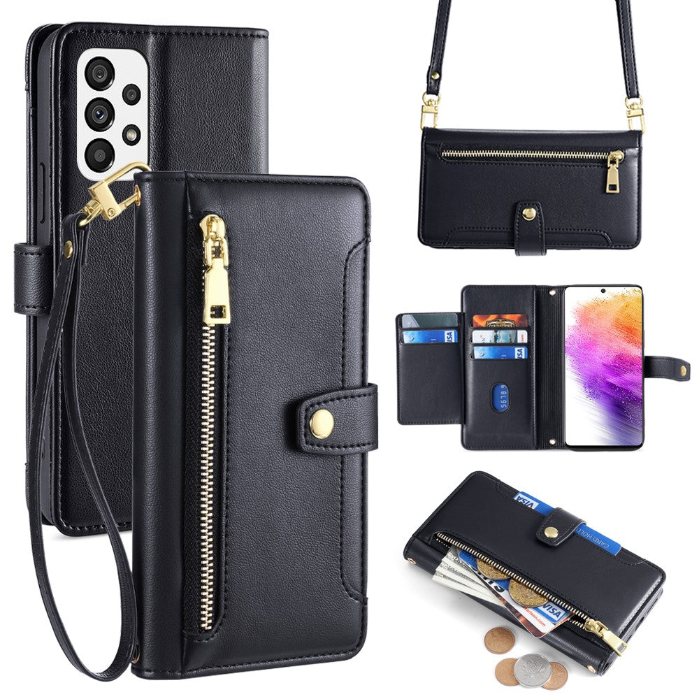 Til Samsung Galaxy A73 5G Magnetisk Etui 6 Kortlommer Standtelefoncover