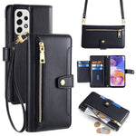 For Samsung Galaxy A23 5G (Global Version) Magnetic Phone Case PU Leather Stand Cover with Wrist Strap