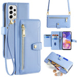 For Samsung Galaxy A23 5G (Global Version) Magnetic Phone Case PU Leather Stand Cover with Wrist Strap