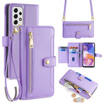 For Samsung Galaxy A23 5G (Global Version) Magnetic Phone Case PU Leather Stand Cover with Wrist Strap