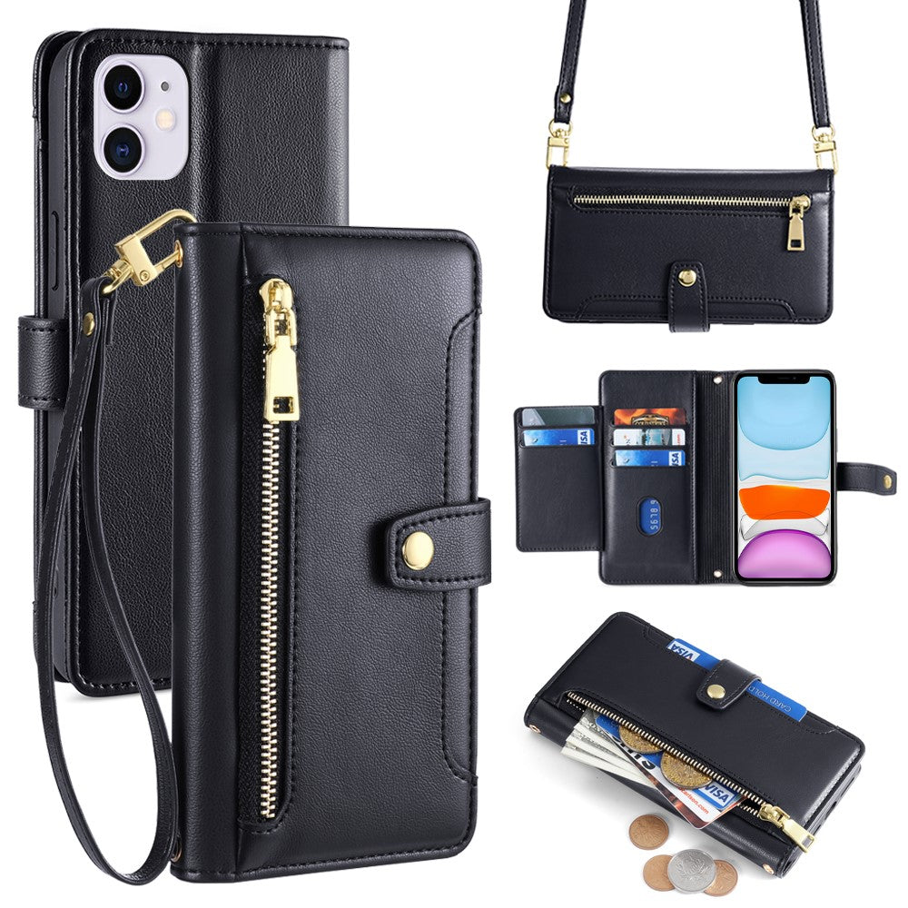 Til iPhone 11 cover, ridsefast tegnebogs-telefoncover med magnetisk lukning
