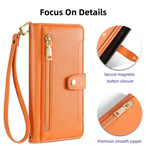 For Samsung Galaxy S23+ Wallet Case 6 Card Holders Crossbody Phone Guard Cover